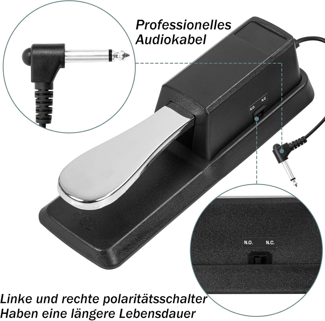 e-piano Pedal für Universal Keyboard Piano, Keyboard Pedal langlebiges Edelstahlpedal für aller Klav