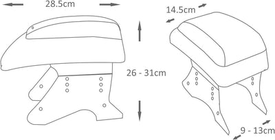 Universal Auto Armlehne Armlehne Mittelkonsole Aufbewahrungsbox Kunstleder