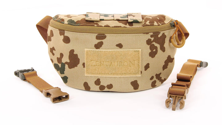 Zentauron Hüfttasche Modular 1,8 L Bauchtasche 2 Fächer MOLLE Abnehmbarer Gurt Tactical Gürteltasche