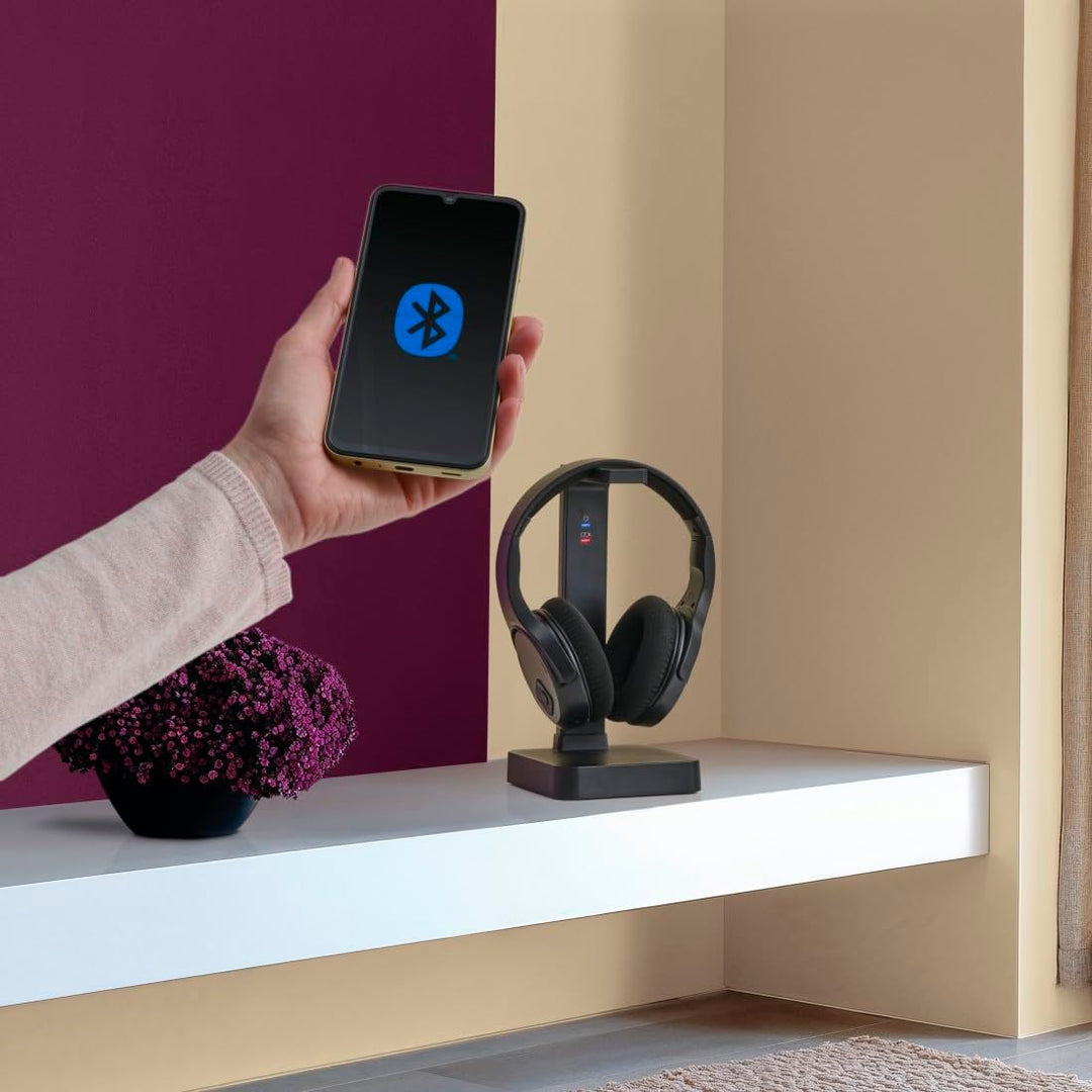 Hama Funkkopfhörer für TV, 2,4 GHz (kabelloser Kopfhörer für fernsehen ohne Audioverzögerung, 16 h S