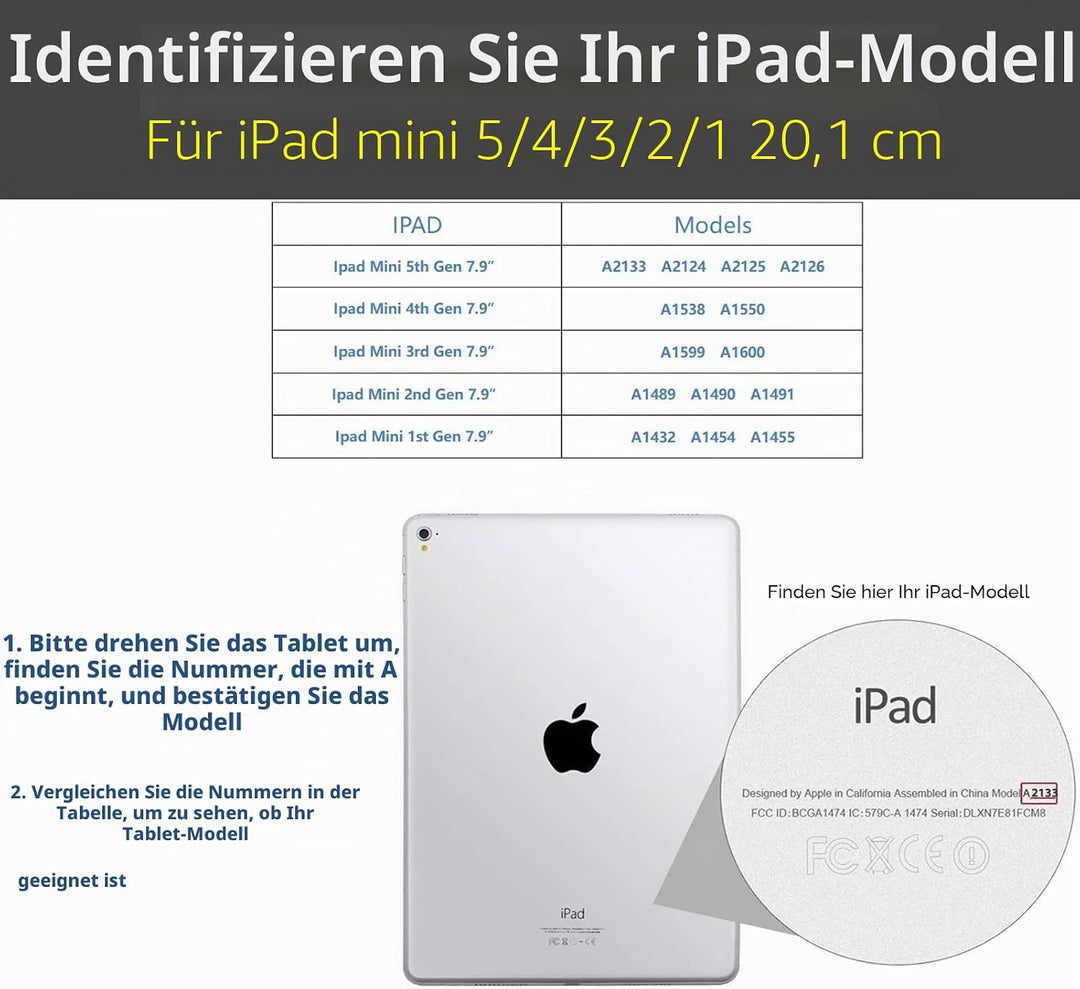Gexmil Hülle für iPad Mini 5./4./3./2./1. Generation 2019/2015/2014/2013/2012 7,9 Zoll Echt Leder Hü