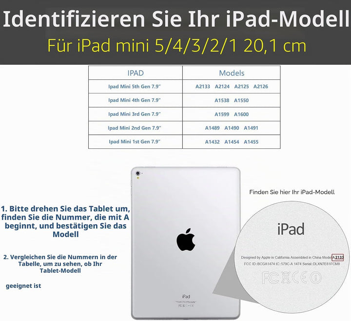 Gexmil Hülle für iPad Mini 5./4./3./2./1. Generation 2019/2015/2014/2013/2012 7,9 Zoll Echt Leder Hü