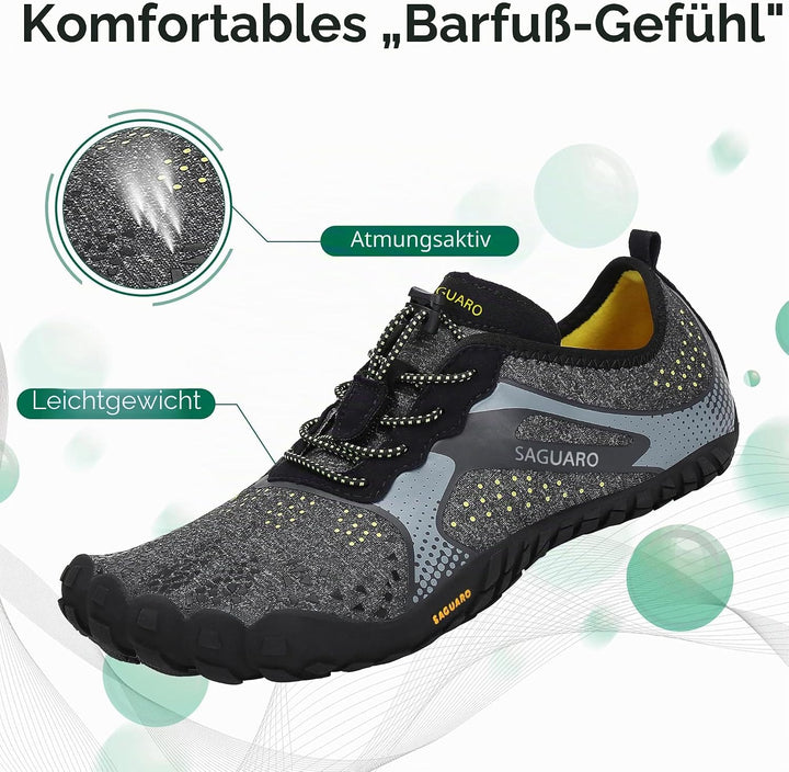 SAGUARO Herren Barfussschuhe Leicht Damen Traillaufschuhe rutschfeste Minimalistische Unisex Atmungs
