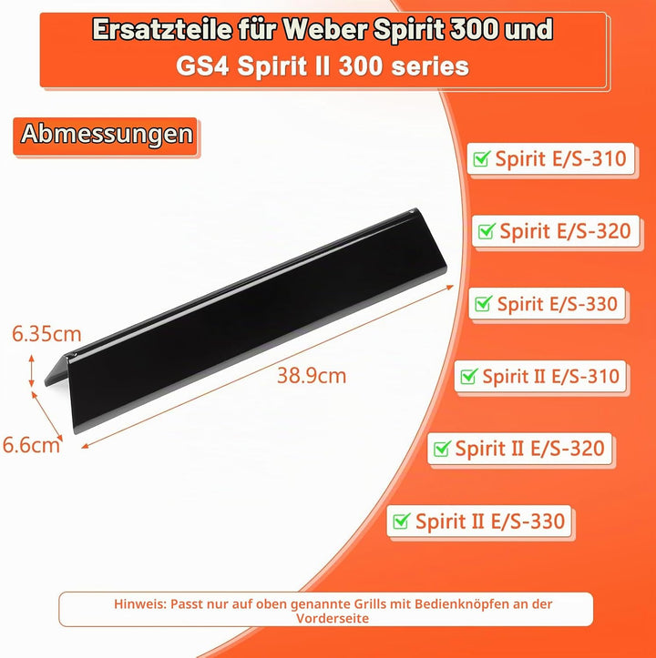 GFTIME 38,9cm Flavorizer Bar 7636 für Spirit E-310 320 330 (2013-Current), Spirit II E-310 S-310 Ser