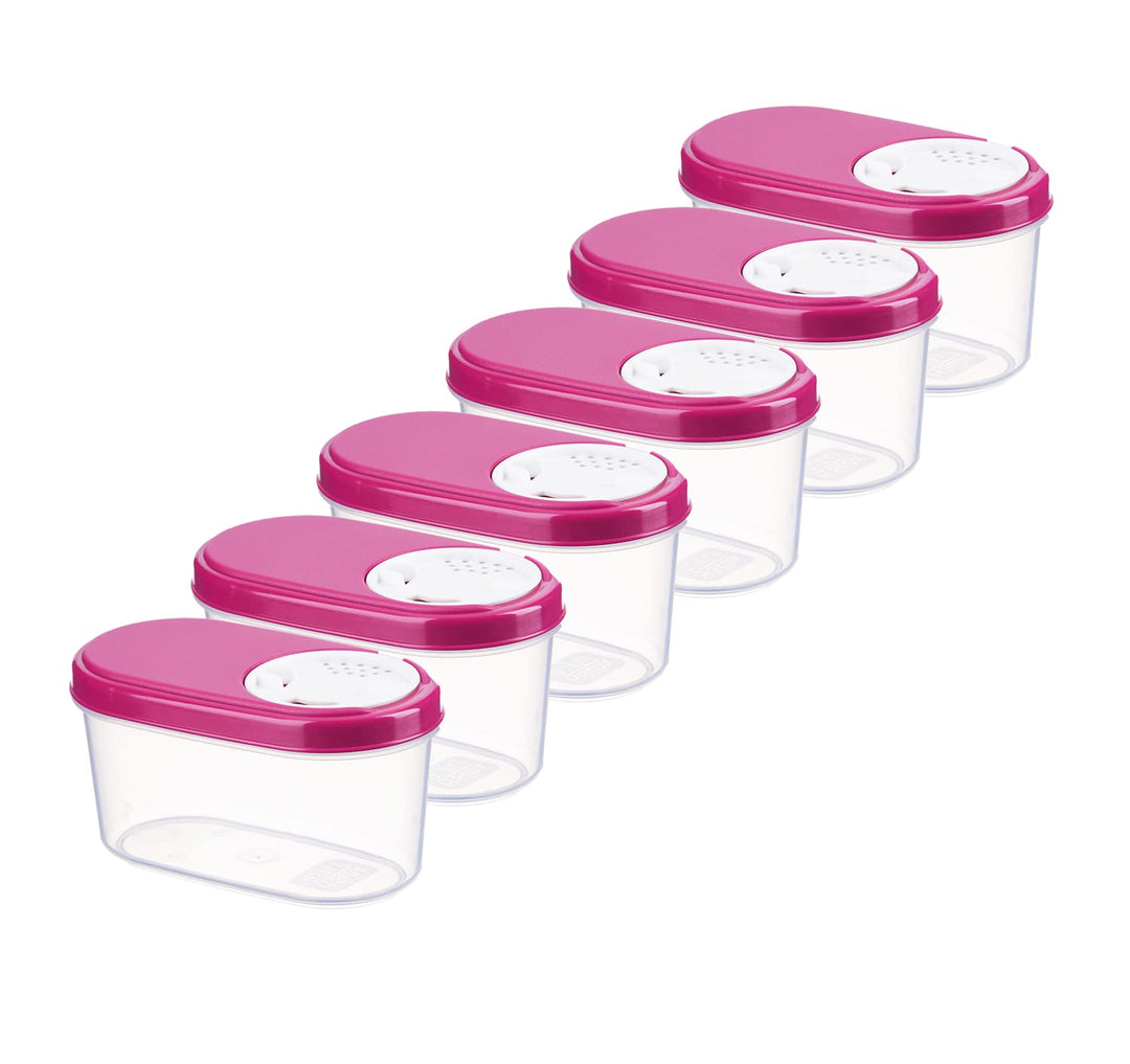 MiraHome Schüttdosen 0,14L 6er Set Rosa – Vorratsdosen mit Deckel luftdicht – Schüttdose für Gewürze