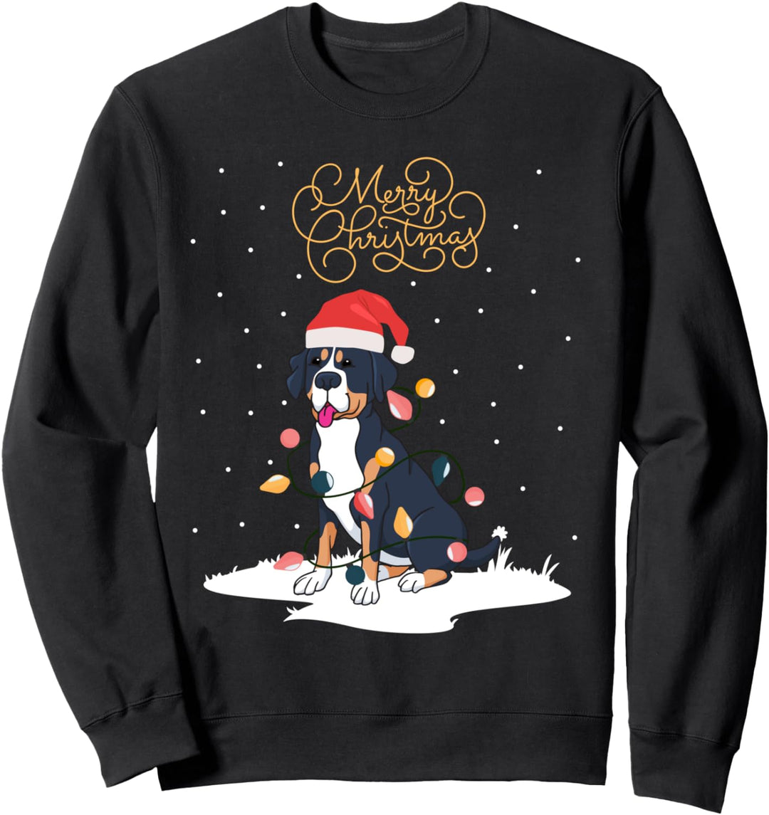 Grosser Schweizer Sennenhund Merry Christmas Xmas Weihnachts Sweatshirt