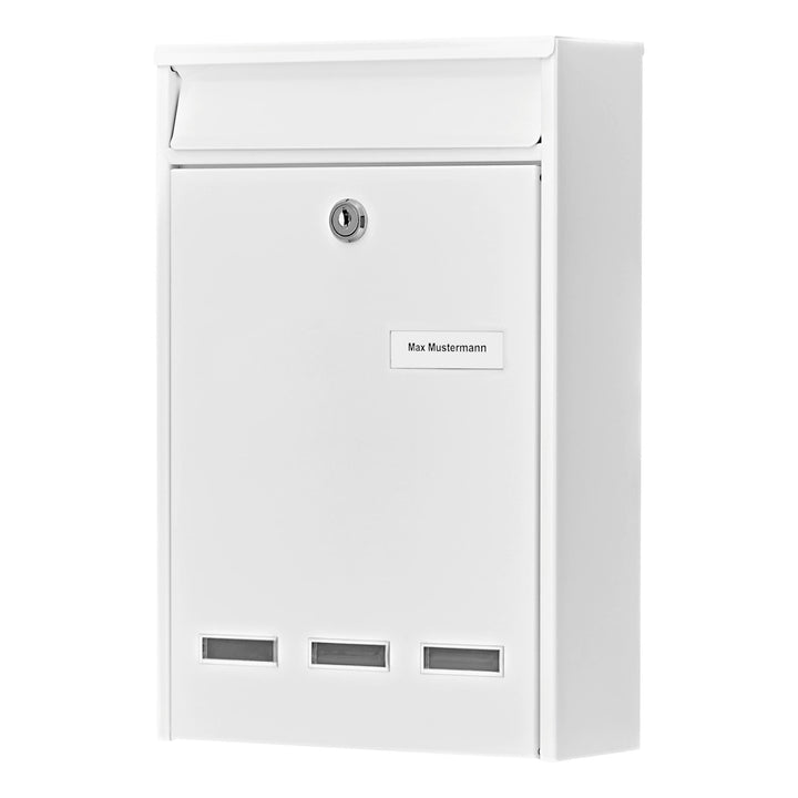 Burg-Wächter Anlagenbriefkasten, A5 Einwurf-Format, Verzinkter Stahl, Köln 871 W, Weiss Ungelocht 31