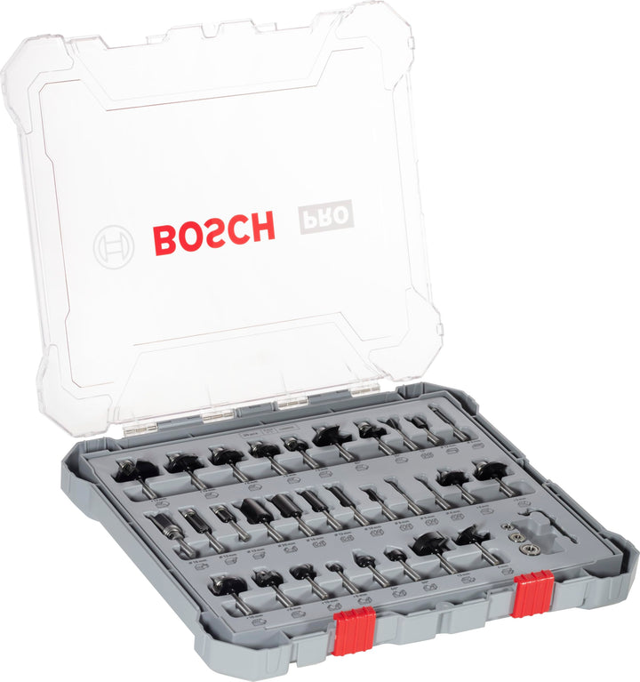 Bosch Professional 30tlg. Fräser Set Mixed (für Holz, für Oberfräsen mit 6 mm Schaft) 30 tlg. | Mixe