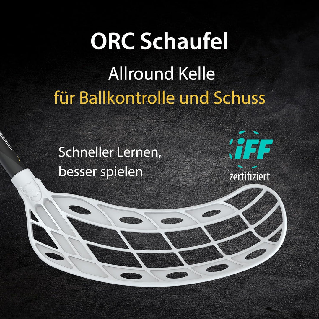 FAT PIPE Floorball Schläger Unihockey Stock Zack 33 ORC - Black White - IFF Zertifiziert, mit ORC Sc