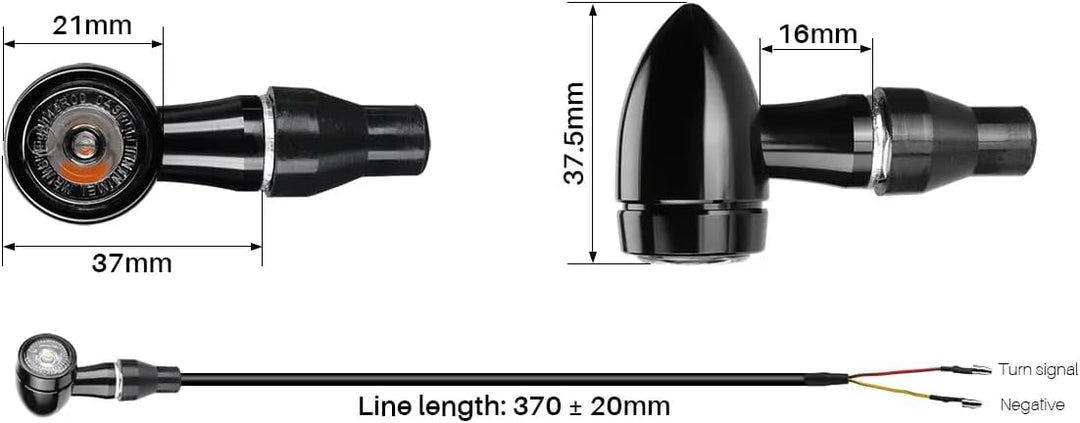 Universal Led Motorrad Blinker Schwarz Quad ATV Super Optik und Schön Hell Wasserprüf IP67 E Prüfzei