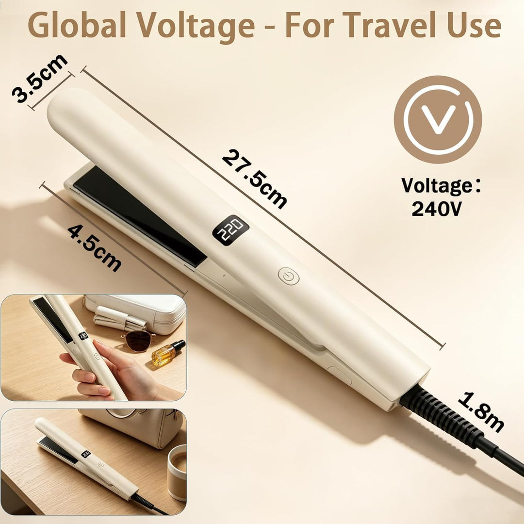 Glätteisen Profi, 2-in-1 Keramik Glätteisen & Lockenstab mit 9 Einstellbaren,Blaulicht-Technologie u
