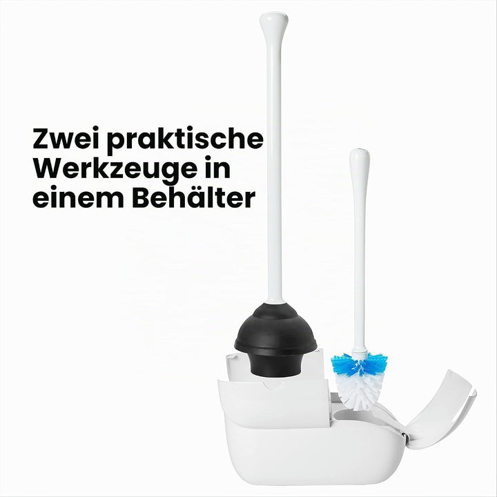 OXO Good Grips Hideaway WC-Bürste und Kolben, Weiss Set, Set