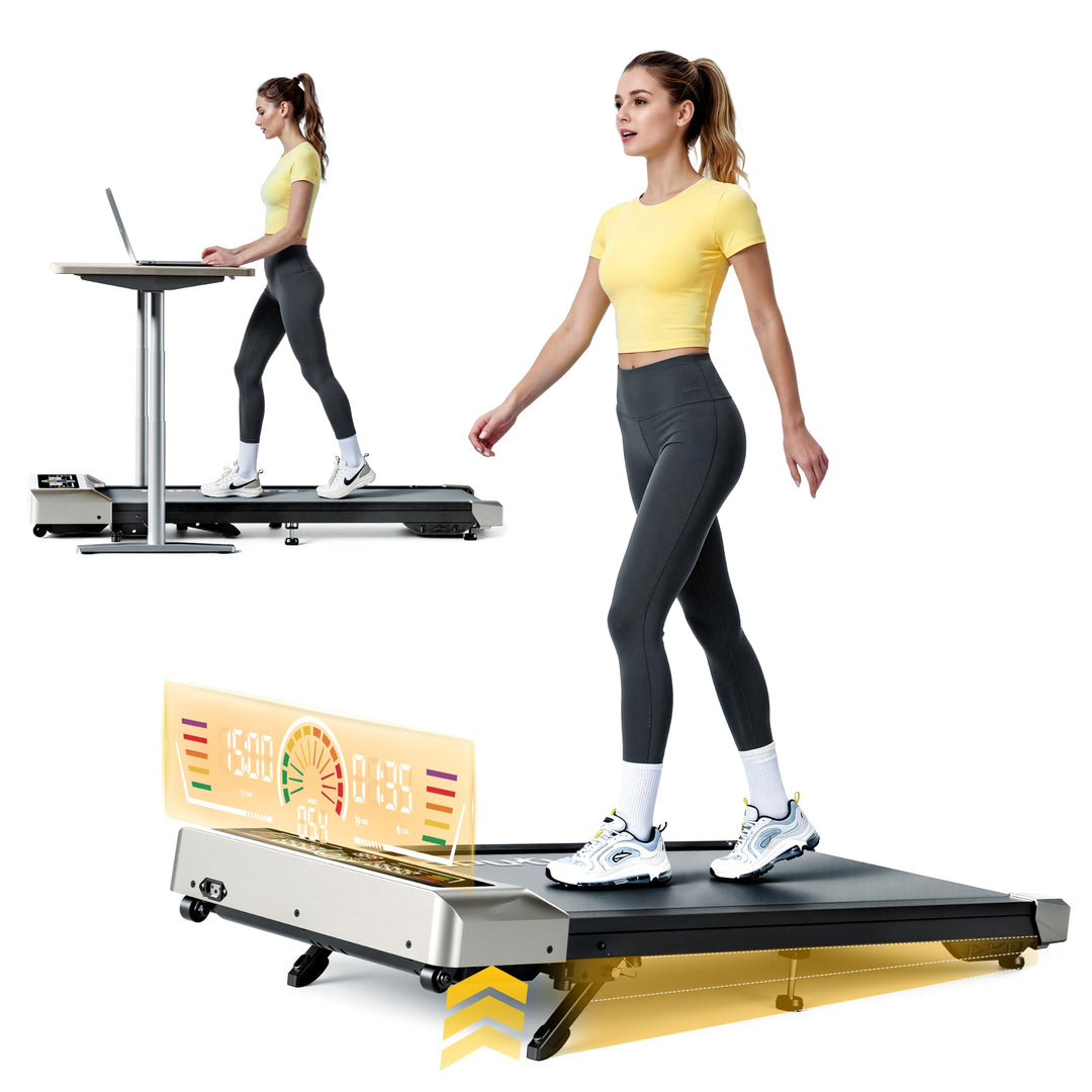 Laufband für Zuhause mit 10% Neigung, 1-10km/h unter den Schreibtisch Walking pad, 3.0HP Leiser Moto