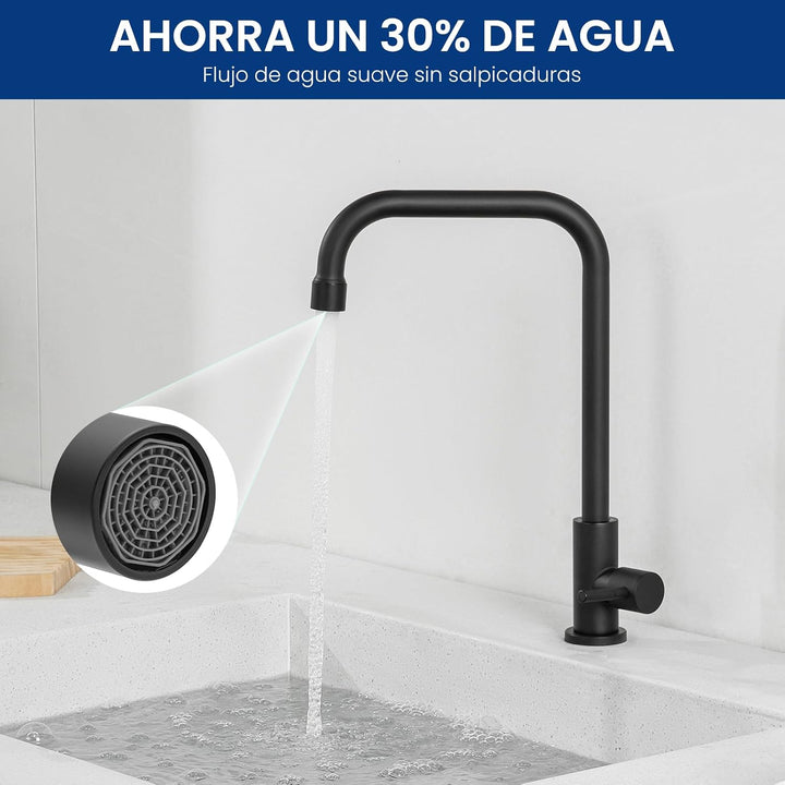 CECIPA Kaltwasserhahn, 360° Drehbarer Wasserhahn Kaltwasser, Edelstahl Kaltwasser Armaturen für Küch