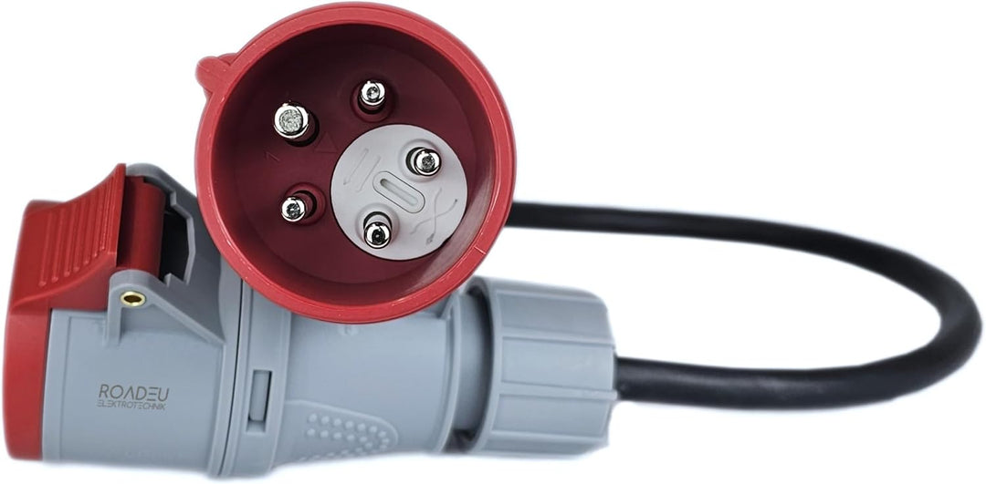 RoadEu - CEE Adapter 32A auf 32A mit Phasenwender - Starkstrom Adapter 32A Stecker auf 32A Kupplung