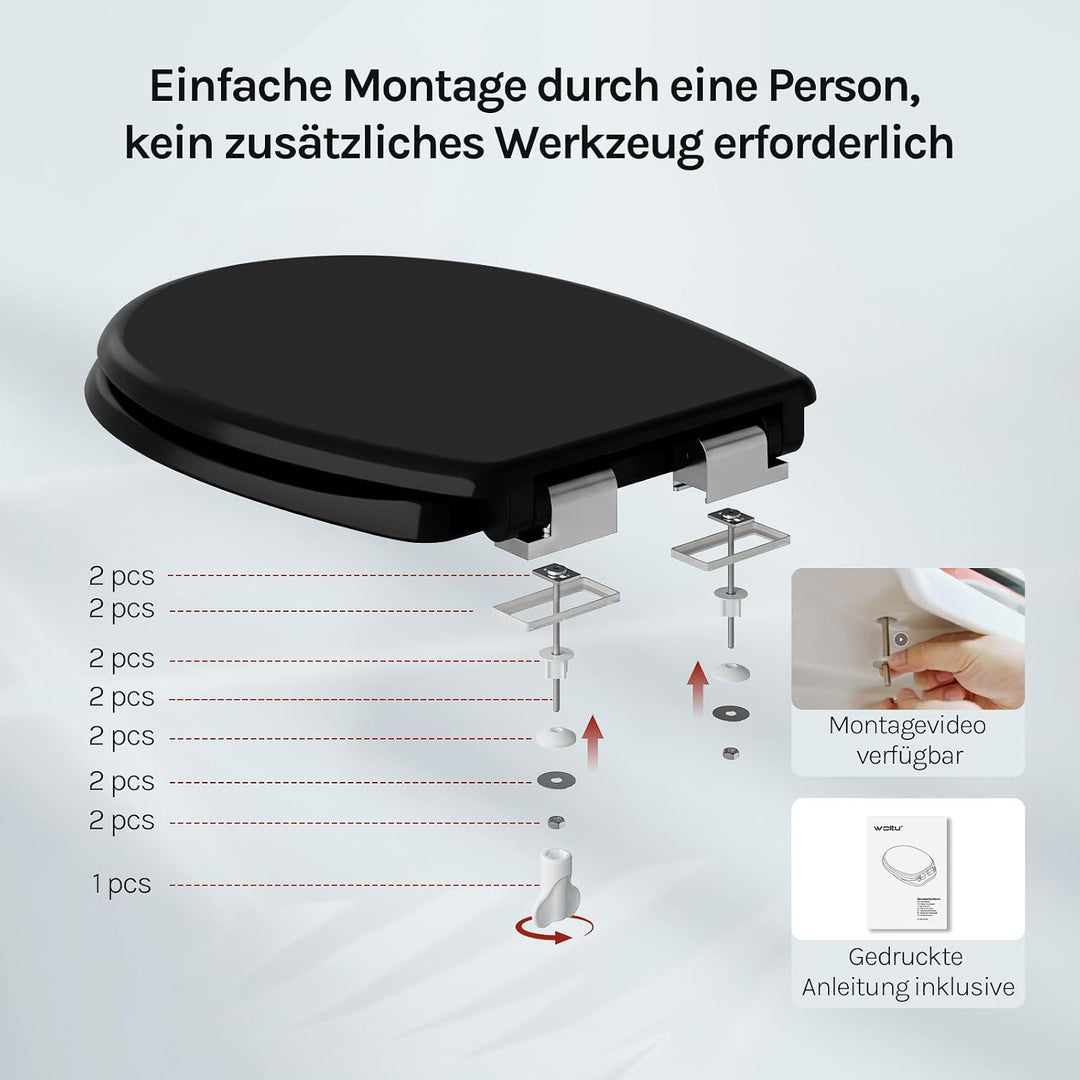 WOLTU WC Sitz mit Absenkautomatik,Toilettensitz Motiv, Toilettendeckel aus Duroplast, Stable Klodeck