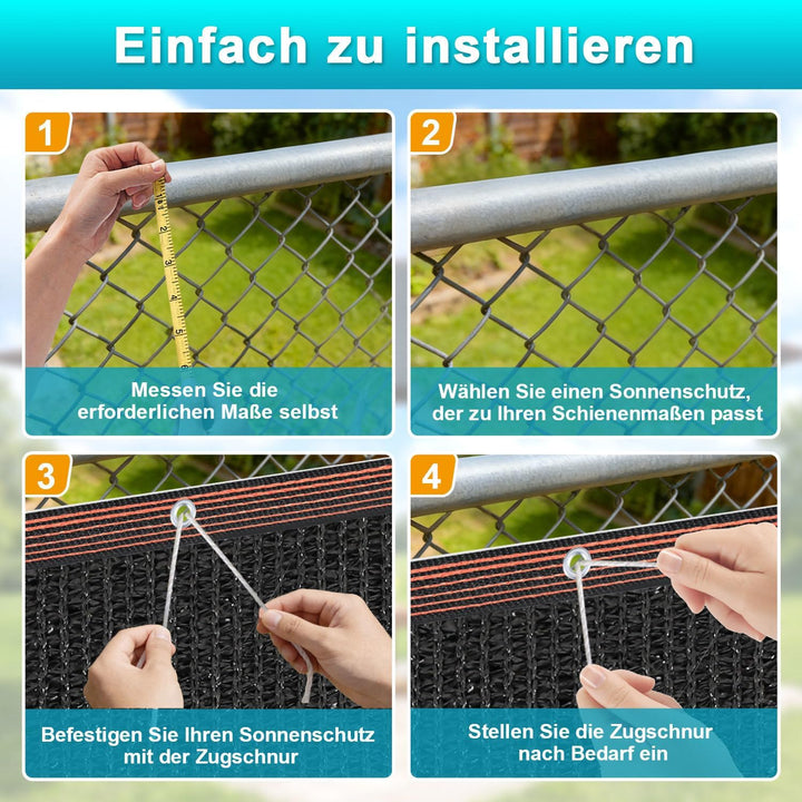 Sonnensegel 2x5 m Garden Shade Net,90% UV-Beständiges Terrassendach Sonnenschutz,Schwarz Schattennet