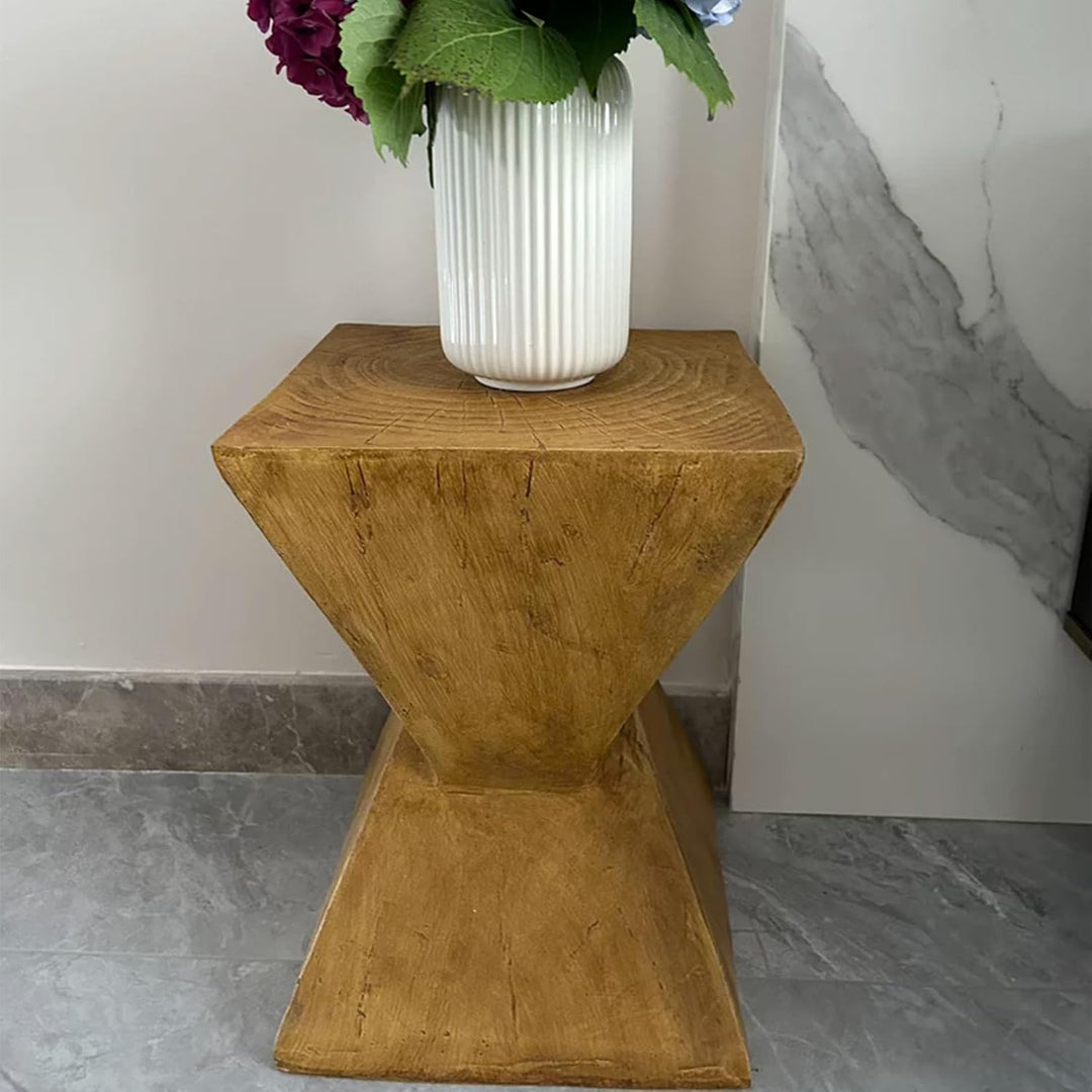 FATIVO Beistelltisch Holz Braun Vintage: Beistelltisch Klein 46cm Hoch Sofatisch Nachttisch Telefont