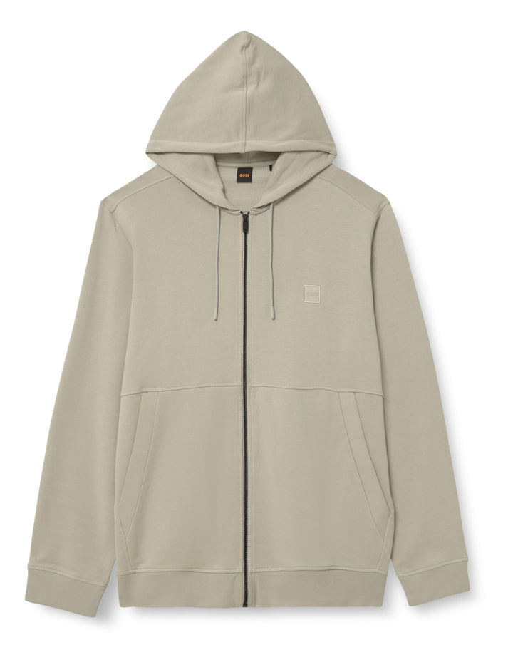 BOSS Herren Zetalky Kapuzenjacke aus Baumwoll-Terry mit Logo-Aufnäher XS Open Grey 070, XS Open Grey