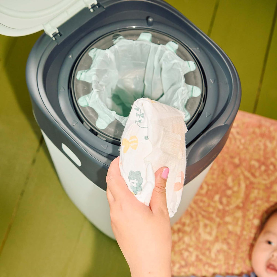 Tommee Tippee Twist and Click Advanced Windeleimer, umweltfreundliches System, inkl. 12x Nachfüllkas