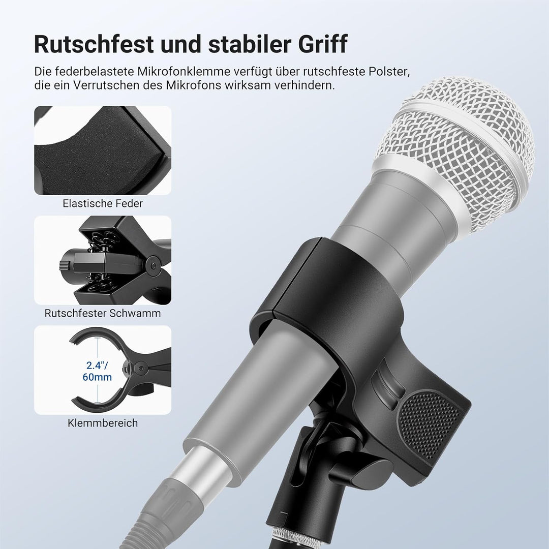 NEEWER Microphone Stand mit flexiblem Mikrofon Arm, verstellbarer Tisch Mic Halterung mit Mikrofonkl