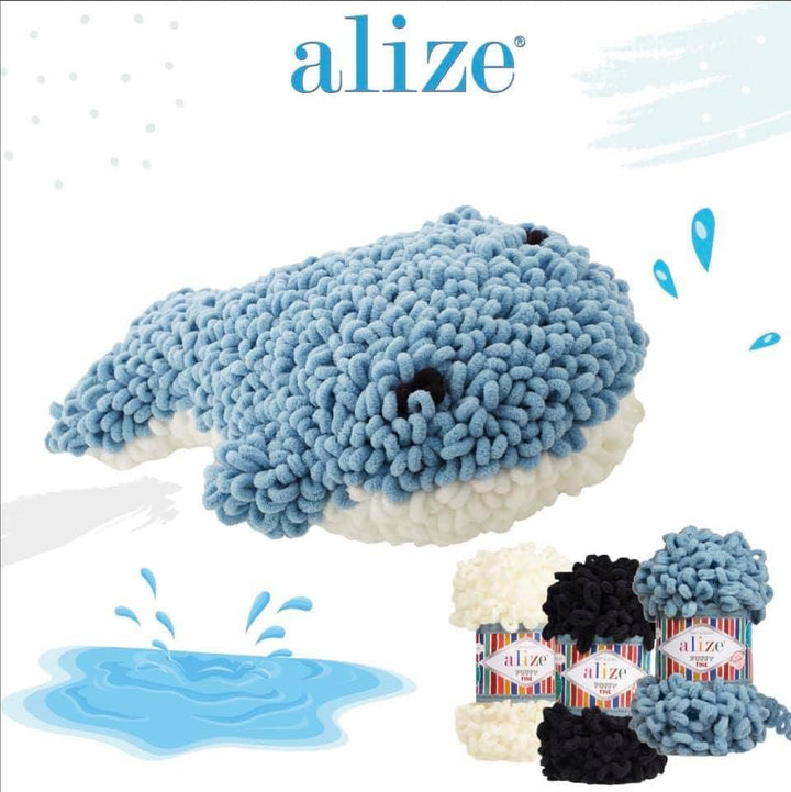 Alize 5x 100g Puffy türkische Wolle Super Bulky Chenillegarn Kuschelweich Babywolle Handstrickgarn z