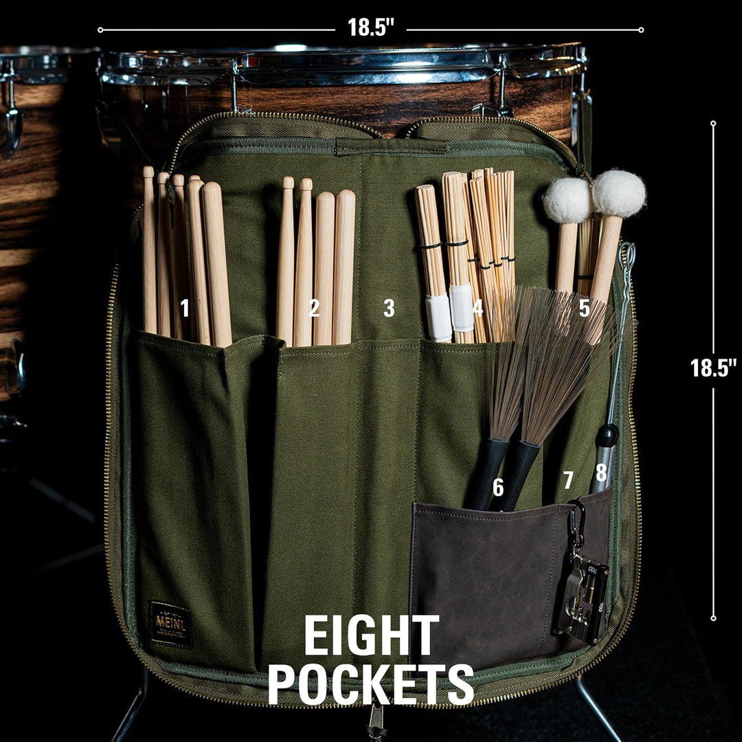 Meinl Cymbals Drumstick Tasche – Grün – Waxed Canvas Collection – Gigbag für Sticks, Mallets, Jazz-B
