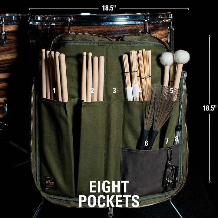 Meinl Cymbals Drumstick Tasche – Grün – Waxed Canvas Collection – Gigbag für Sticks, Mallets, Jazz-B