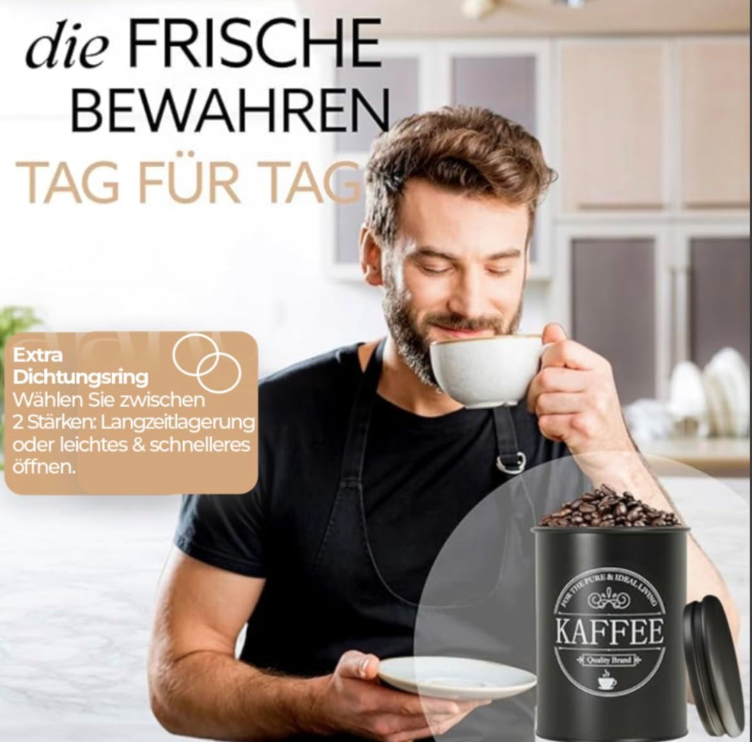 IDEALTASTIC® Premium Kaffeedose luftdicht [500g] für anhaltendes Kaffeearoma I Robuste Vorratsdose f