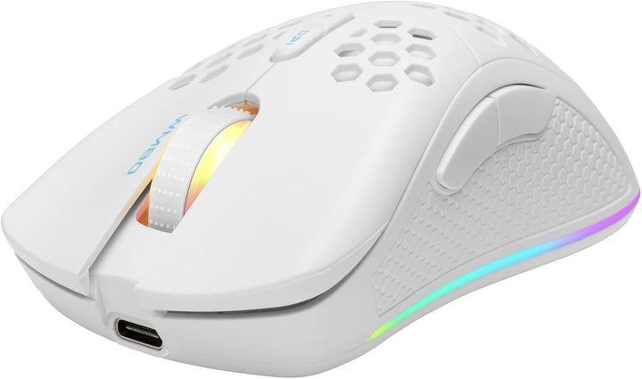 DELTACO GAMING DM220 Gaming-Maus drahtlose optische schwarz 7 Tasten 4800 DPI beleuchtet, wiederaufl