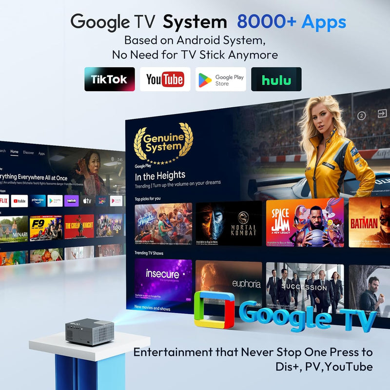 Android 11 & Electric Focus: Smart Projector Full HD XGODY Sail2 500ANSI Native 1080P Bluetooth WiFi