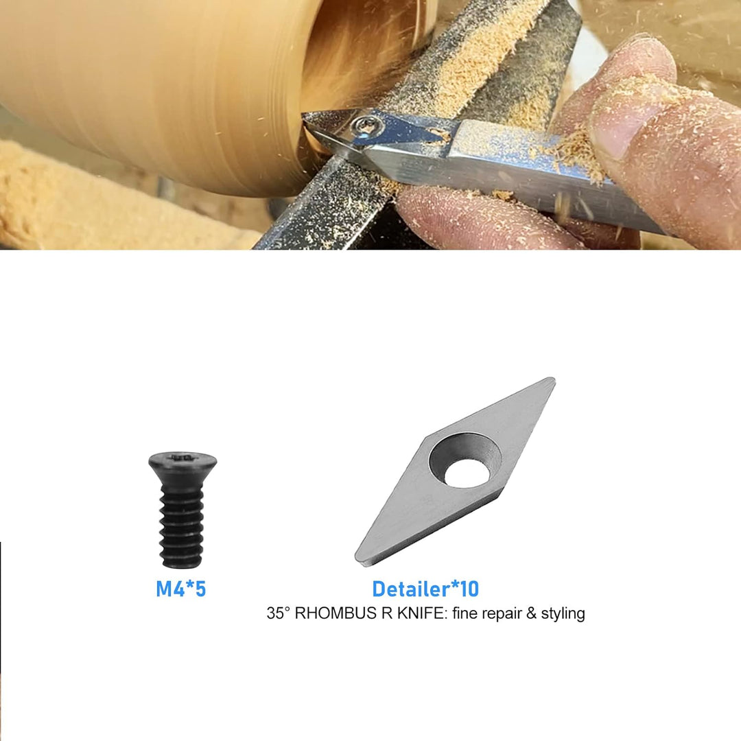 Drechselwerkzeuge 15 Stück,Drehmeissel Set,Wendeplatten Hartmetall,Diamantkopf Drechselwerkzeuge, Dr