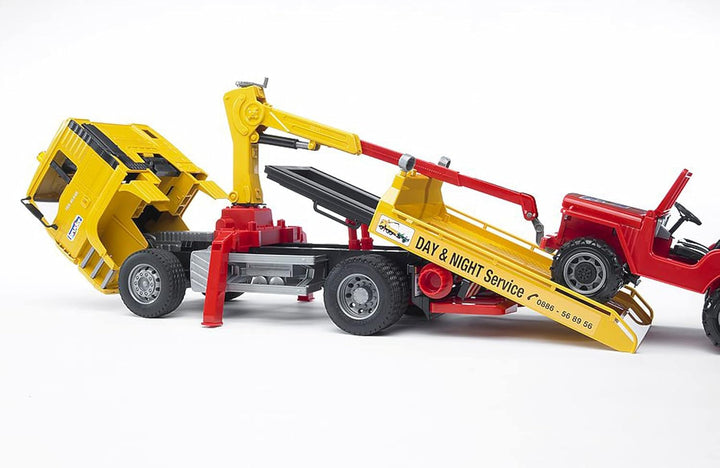 bruder 02750 - Man TGA Abschlepp-LKW mit Geländewagen - 1:16 Abschlepper Abschleppwagen Fahrzeug LKW