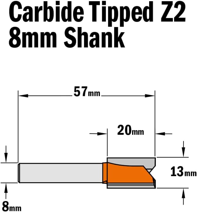CMT Orange Tools 911.130.11 – Erdbeere HM gerade S 8 D 13 x 20