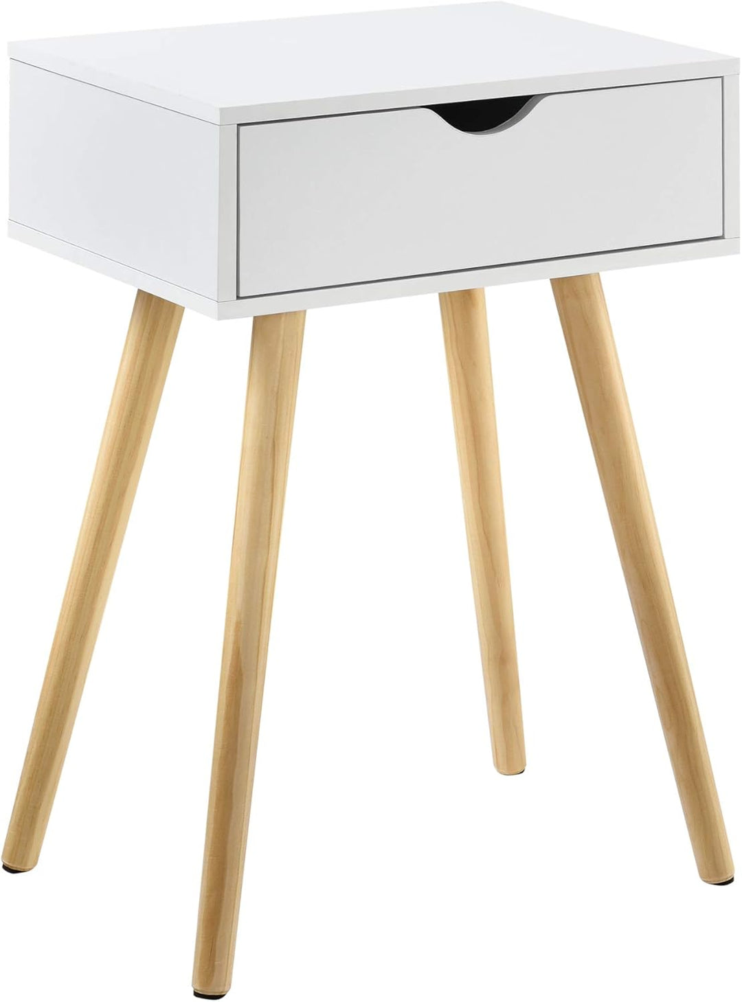 [en.casa] Beistelltisch mit Schublade Weiss Retro 60x40x30 cm Kommode Nachttisch Schubladentisch Nac