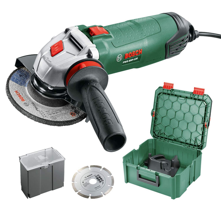 Bosch Home and Garden -Winkelschleifer PWS 850-125 (850 W, Scheibendurchmesser: 125 mm, in SystemBox