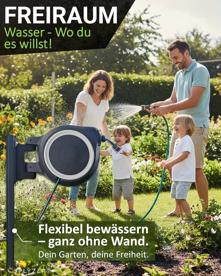 Schlauchbox Halterung zur Bodenmontage – Kompatibel mit GARDENA® Schlauchboxen & Gartenschlauch Trom