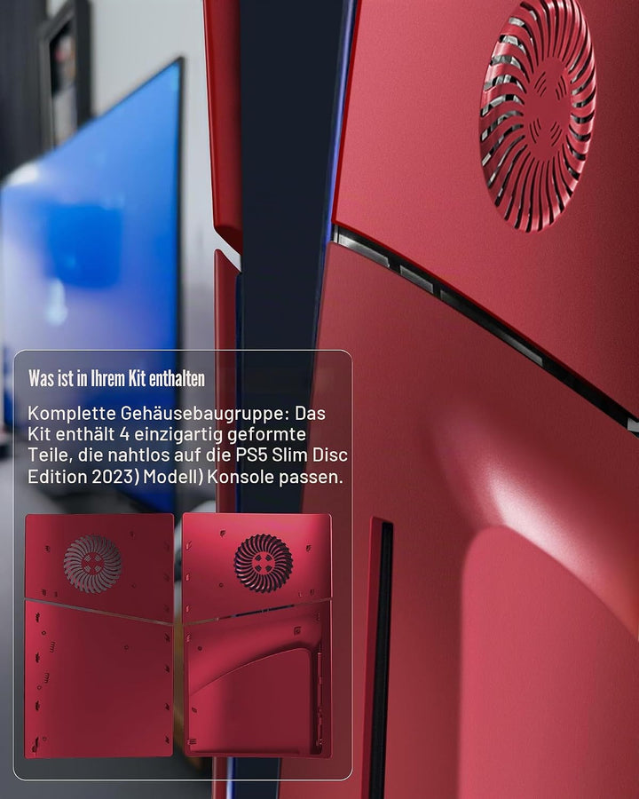 Joso Frontblende mit Kühlungsöffnung für PS5 Slim Disc Edition, Kratzfeste und staubdichte Ersatzabd