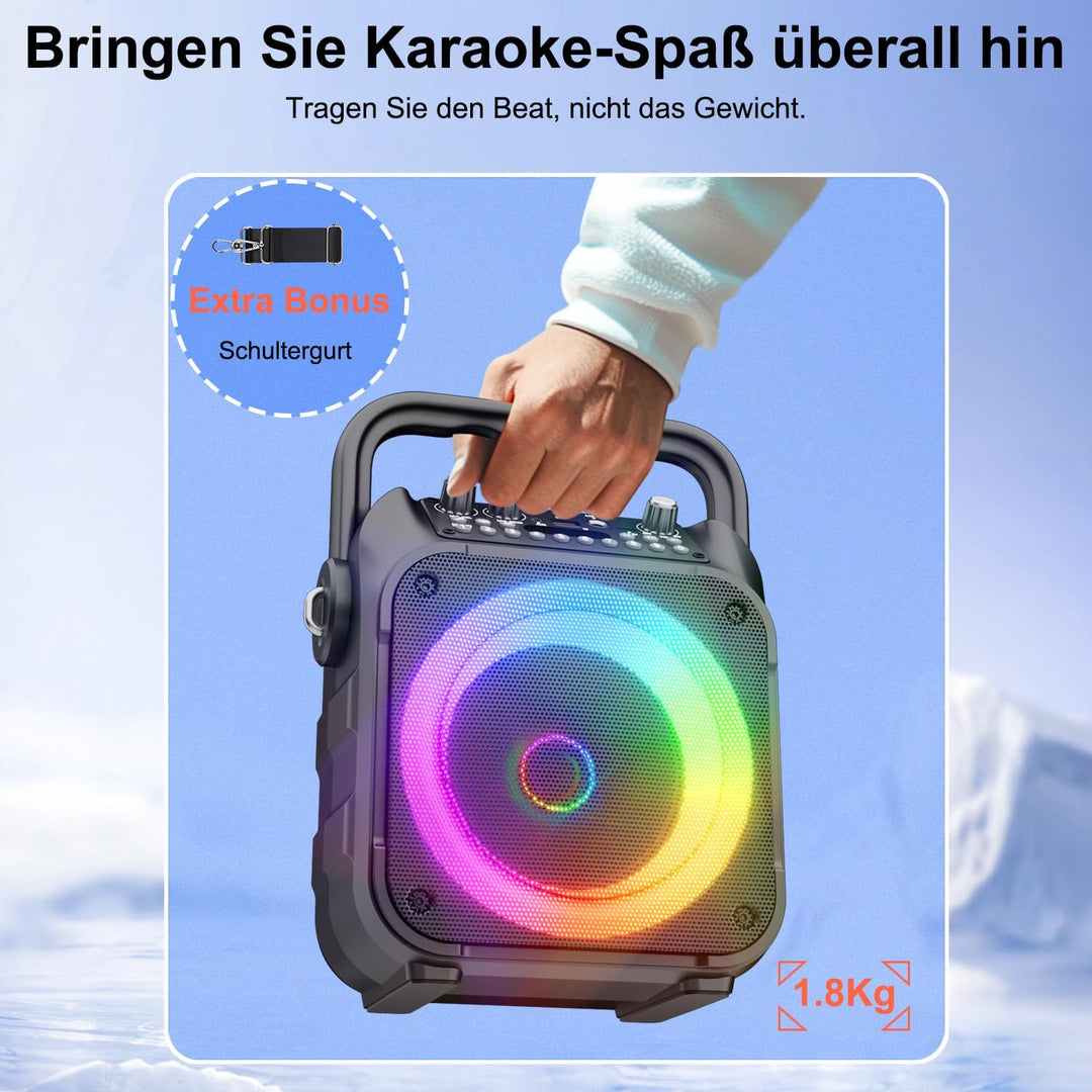Karaoke Maschine mit 2 Karaoke Mikrofonen: Singingmate Karaoke Anlage mit 2 Mikrofonen für Erwachsen