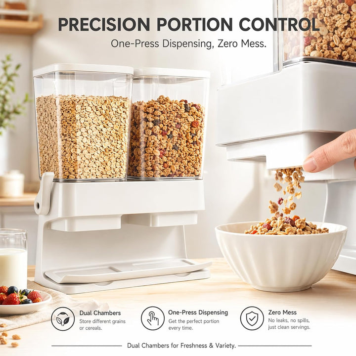 Müslispender 2er Set, 2 x 3L Cereal Dispenser, auslaufsicher & lebensmittelecht, klare Luftdichte Be