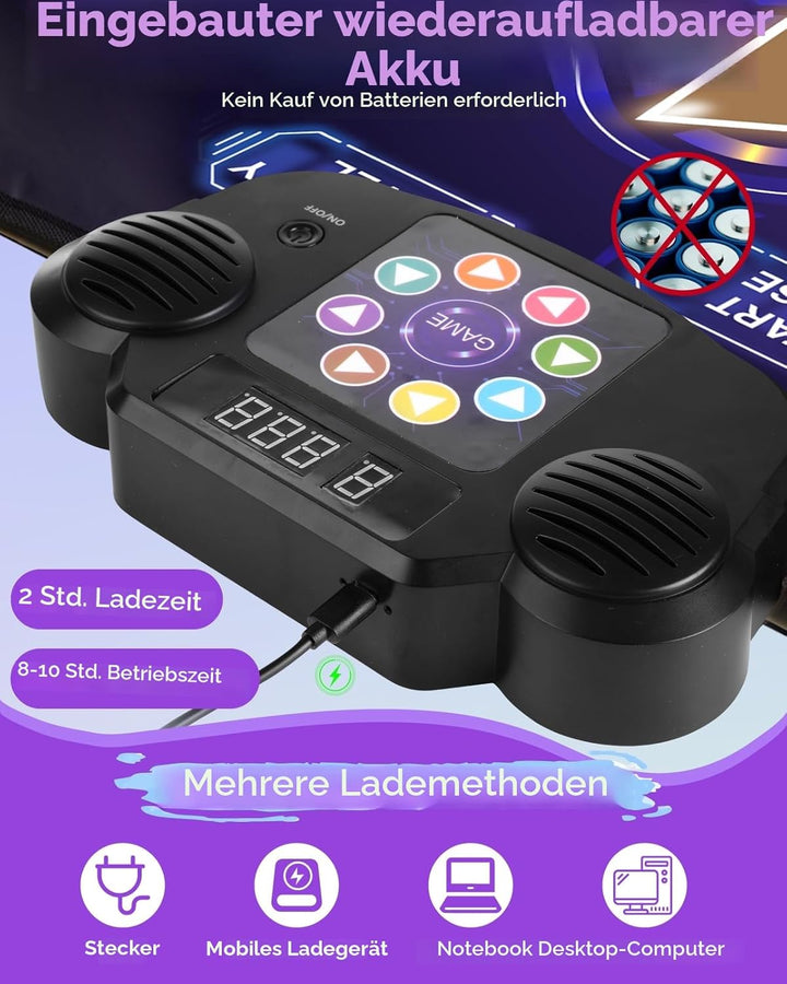 Tanzmatte Für Kinder, LED Licht-Tanzpad Mit 8 Tasten, Integrierter Musik, Bluetooth, 8 Modi, Kinder