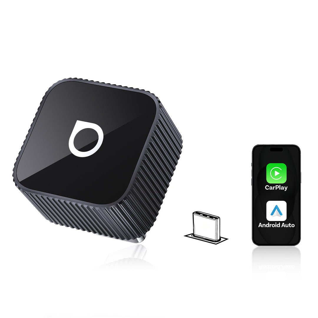 2026 Verbesserter OTTOCAST Mini Slim (USB-C Edition), 2-in-1 Wireless CarPlay & Android Auto Adapter
