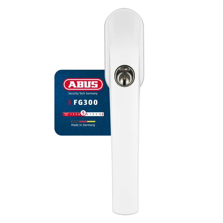 ABUS Abschliessbarer Fenstergriff FG300 AL0145 - Fensterknauf mit Druckzylinder, gleichschliessend -