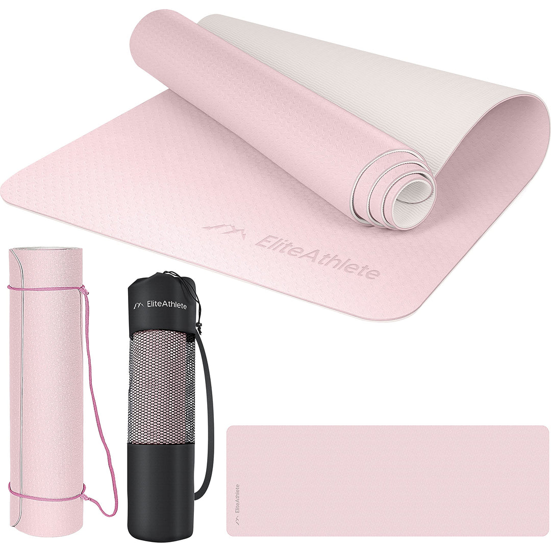EliteAthlete Yogamatte - Sportmatte - Fitnessmatte - Gymnastikmatte gepolstert &amp; rutschfest für Fitn