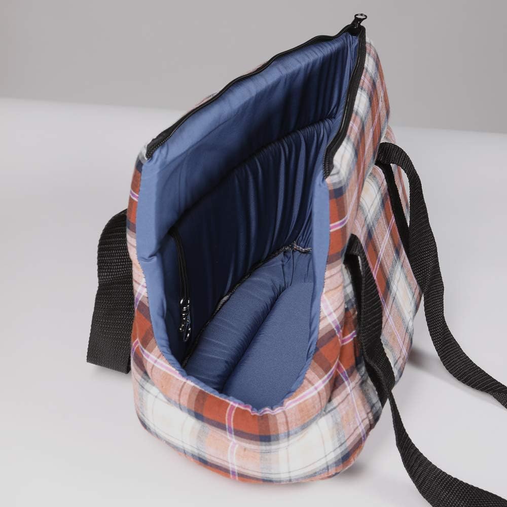 Hundetragetasche Grösse S rot kariert Transporttasche für Hunde und Katzen Hundetasche Polyester str