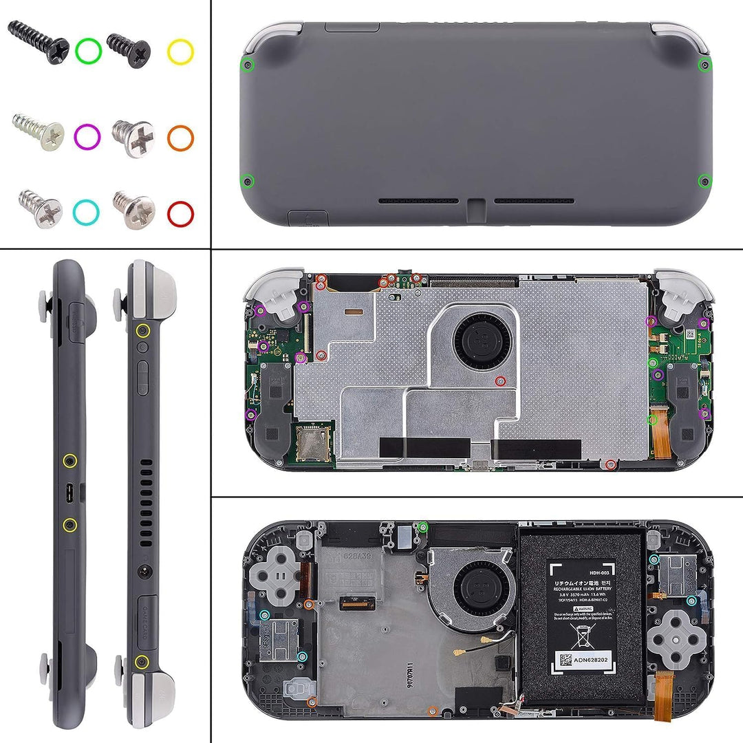 eXtremeRate Full Case für Switch Lite Console, DIY-Ersatz Gehäuse Hülle &amp; Tasten &amp; Schutzfolie Ersat