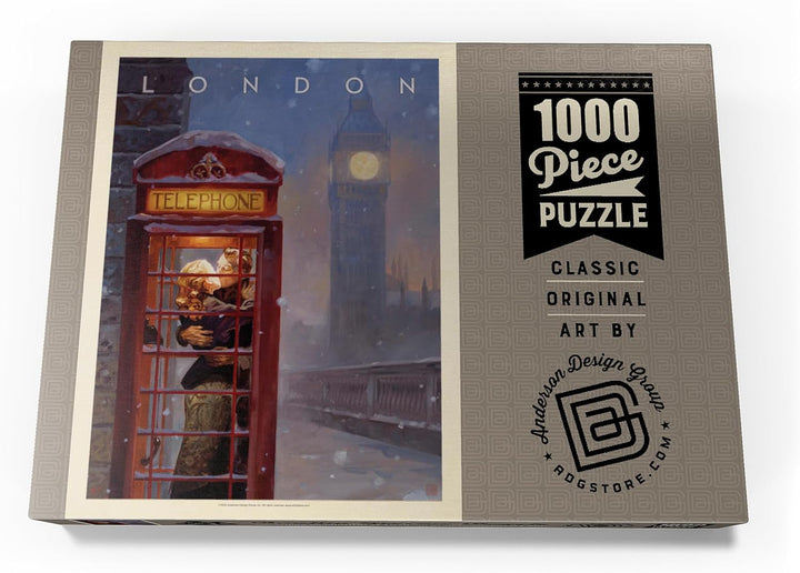 England: Londoner Telefonzelle, Vintage Poster - Premium 1000 Teile Puzzle - MyPuzzle Sonderkollekti