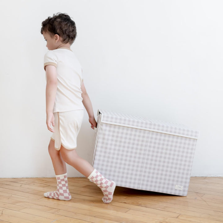 3 Sprouts Spielzeugkiste mit Deckel – Aufbewahrungsbox für Kinderzimmer, Spielzeugtruhe und Spielzeu