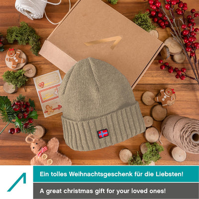 ACE Norway Winter-Mütze aus Schaf-Wolle - warme Strickmütze für Damen & Herren - weiche Wollmütze fü