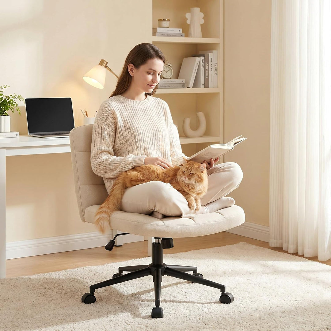 Clevich Bürostuhl Ohne Armlehne, Breiter Schneidersitz Stuhl für Schneidersitz Ergonomischer Höhenve